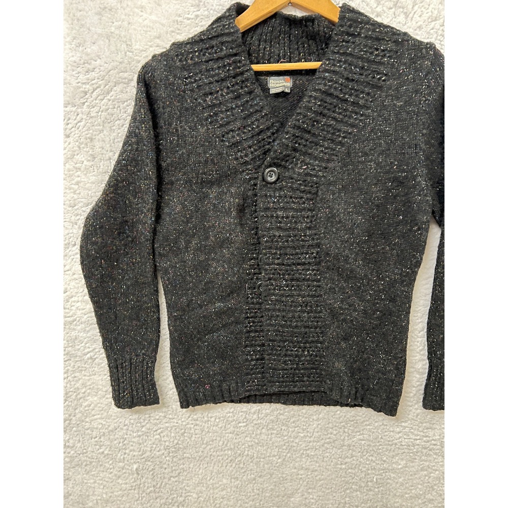 Royal Robbins Men's Speckled Knit Shawl Collar Cardigan Sweater Size‎ L